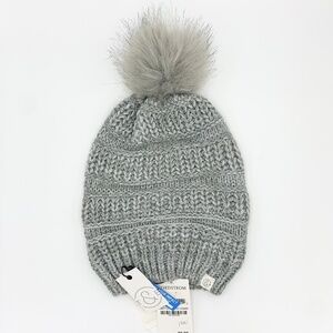 Treasure & Bond Gray Winter Hat with Puff